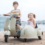 Vintage Style Child Electric Motorcycle 3-Wheel Toy For Two