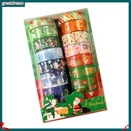 greatdream|  Party Supplies Christmas Wrapping Tape Colorful Christmas Washi Tape for Gift Wrapping and Scrapbooking Waterproof Decorative Sticker Tape with Exquisite for Southeast