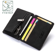 FYIKYHJT Nubuck Fashion Gifts Casual Magic PU Leather Zipper Small Mini Credit Card Purse Men Wallet ID Card Holder Female Purses