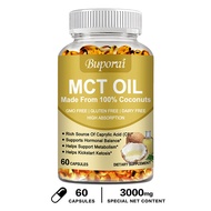 Pure MCT Oil Capsules (120 Softgels 3000 mg 2 Month Supply with Unrefined Coconut - C10 and C8 Brain