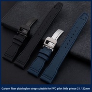 Good Quality Carbon Fiber Plaid Nylon Strap Suitable for IWC Pilot The Little Prince TOP GUN 21/22mm