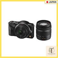 Panasonic LUMIX GF3 Mirrorless Camera Double Lens Kit, Esprit Black DMC-GF3W-K