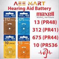 Original Maxell PR48 PR41 PR536 PR44 1.4V Zinc-Air Hearing Aid Battery | 6pcs ( 13 / 312 / 10 / 675)
