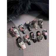 Manicure Heavy Industry New Pink Rose Bow Free Jelly Glue and Rubbing Strip