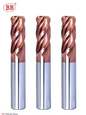 BB Corner Radius End Mill R Bullnose CNC Tungsten Carbide Steel Cutter Surface Machining Metal Route