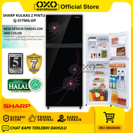 Sharp Lemari Es 2 Pintu Kulkas Jumbo Motif Dandelion Elegant SJ-317MG Shine Series Garansi Resmi 10