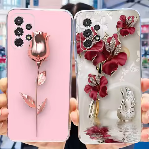 For Samsung Galaxy A52 Case Samsung A52s 5G Elegant Printing Soft Silicone TPU Phone Back Cover For