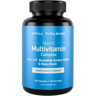 Vital Vitamins Men's Multivitamin Complex - Made with Essential Amino Acids & Maca Root - with Vitam