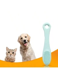 1入寵物牙刷柔軟牙齦指套式狗牙刷口腔清潔刷黑色下巴寵物用品