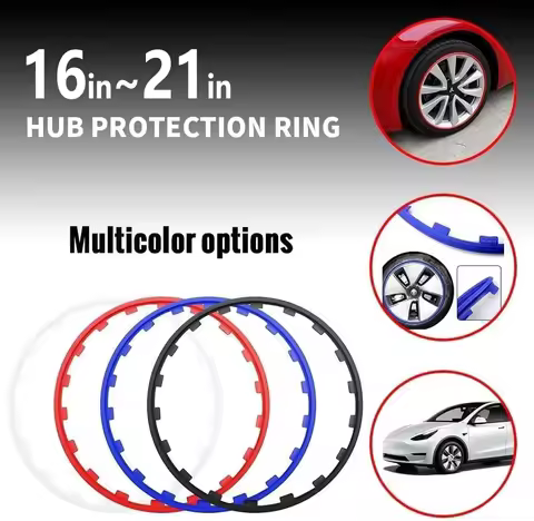 Heavy Duty Car Wheel Guard Rim Protecting Trim Ring 17/18/19/20/21 Inch 4 Packs For Tesla Model 3 Y 