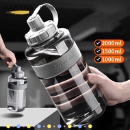 EUTUS Drinking Bottle, 2L/1.5L/1L/0.6L Large Capacity Sports Water Bottle, Portable Plastic with Str