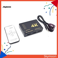Skym* 5 Input 1 Output IR Remote RC HDMI-compatible Switcher Adapter Converter 4K*2K Splitter