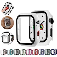 Tempered glass + case for iwatch 45mm 41mm 44mm 40mm 42mm 38mm Case Bumper IWatch Series 7 6 SE 5 4 3 2 1 Accessorie Screen Protector Plating PC Case