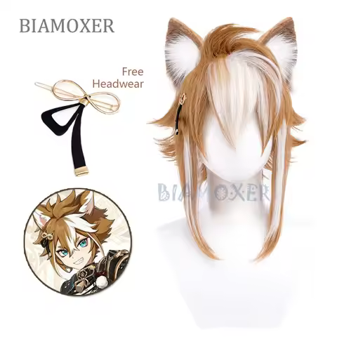 Gorou Render Cosplay Headwear Hair Wig Genshin Impact Hair Clip Hair Pin Anime Hair Band Hair Clap H