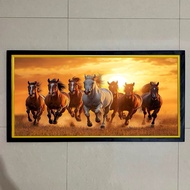 Wall decoration painting print 7 horses plus binkai size 100 x 50 cm