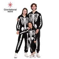 Gravitational wave Halloween Family Pajamas Family Holiday Pajamas Glow-in-the-dark Skeleton Family