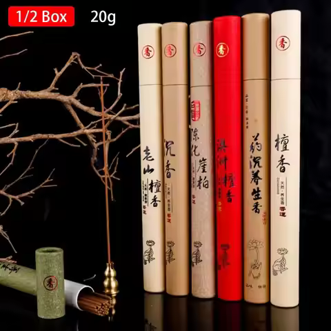 1/2Box Sandalwood Mugwort Scent Incense Stick Tranquilize Mind Home Office Bedroom Refreshing Scent 