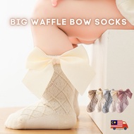 Kids Girl Sweet Bow Socks Baby Girls Socks Big Waffle Bow Socks