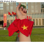 Buộc tóc cờ đỏ sao vàng dây buộc cột tóc scrunchies phụ kiện tham gia 2-9 vải trơn mềm cao cấp chất