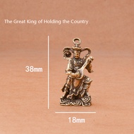 4pcs pure brass retro Four Heavenly Kings ornaments, copper carving crafts, tea pets, decorative orn