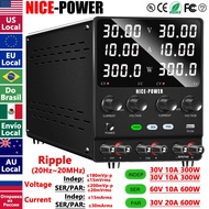 NICE-POWER Dual Output Lab Power Supply, 30V 10A Adjustable Switching Regulated Series (60V 10A) Par