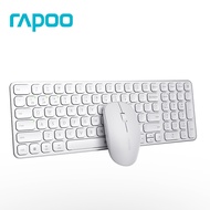 Rapoo 9320M ชุดคีย์บอร์ดและเมาส์ไร้สาย 2.4G บางเฉียบพร้อมตัวรับสัญญาณ USB Bluetooth(แผ่นเมาส์ฟรี)-แป