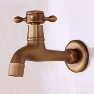 Antique Mop Pool Single Cold Washing Machine Faucet 4 Points Household All Copper Into Wall Quick Op