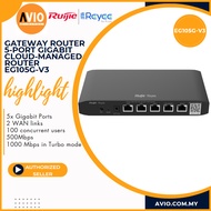 RUIJIE 4 Port Gigabit Cloud Managed Router 4 RJ45 LAN 1000m Ethernet Port 1 WAN Uplink EG105G-V3