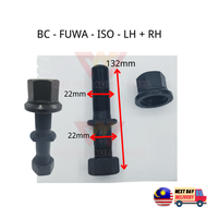 Trailer Fuwa Iso Belakang/Rear Wheel Bolt Hub Bolt With Nut Tyre Bolt Tyre Screw 22mmx132mm Black HD