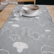 北歐風設計–蘑菇/香菇桌旗,灰 MUSHROOM Table Runner,Grey