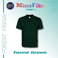🔥[BEST SELLER]QD0615 Forest Green T-shirt 100% Microfibre Eyelet Short Sleeve Unisex Collar Quick Dr