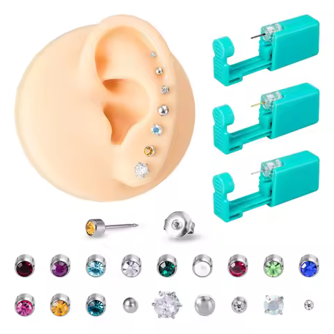 1PC Ear Nail Gun Disposable Aseptic Household Ear Piercing Gun Portable Ear Piercing Gun Group Ear P