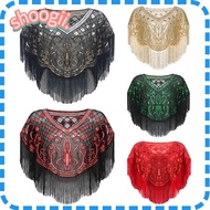 SHOOGEL Flapper Shawl, Sequin Beaded Polyester Yarn Sequin Shawl,  Dress Accessory Cover Up Mesh Dress Shawl Women