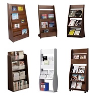 Storage Rack Brochure Display Stand Floor Display Rack Display Stand Flyer Organizer Wooden Newspape