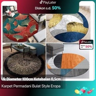 NEW Round Velvet Carpet with Pattern, Diameter 00Cm, Aesthetic Round Carpet / Modern Round Patterned