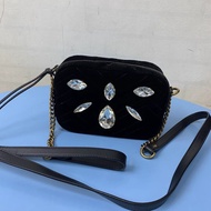 sling bag women beg tangan wanita murah Small Small Bag Rhinestone Velvet Shoulder Bag Diagonal Bag 