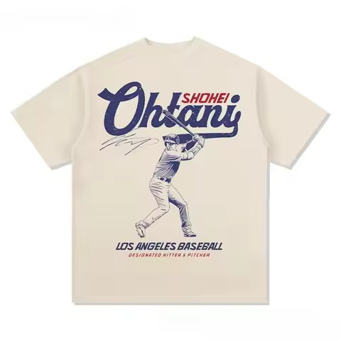 Casual TShirt Shohei Ohtani Cotton T Shirt Baseball Star High Street T-shirt Breathable Top Adult Cr