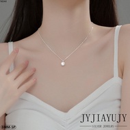 JYJIAYUJY 100% เงินสเตอร์ลิง S925สร้อยคอไข่มุก6มม./8มม. เครื่องประดับแฟชั่นเกาหลีของขวัญภูมิแพ้ฟรี N