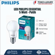 Philips 5 Watt Essential White E27 LED Lamp, Energy Saving, Bright Philips Bulb Original E27 LED Bul