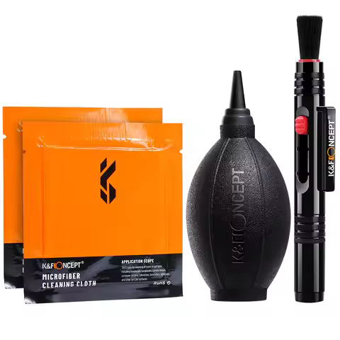 K&F CONCEPT 3 in 1 Camera Cleaning Kits Air Blowing+Cleaning Pen+Cleaning Cloth for Camera Lenses & 