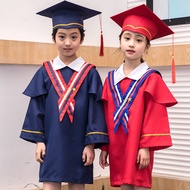 Graduation Uniform Gown Cap for Kids Boy Girl  Unisex Graduation Bachelor Costume Kindergarten School Graduation Ceremony Baccalaureate Gown Graduated Bachelor Suits Dr. cap