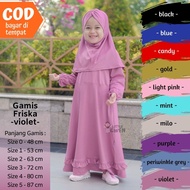 Gamis Friska by Little Gwen - Little Bee Boutique - Gamis Muslim Anak Cewek - Dress Anak Polos