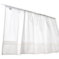 Minimalist Style Japanese Style Fashion Half-Curtain Curtain Fabric Door Curtain Plaid Lace Short Cabinet Curtain Cabinet Curtain White Shading Bedroom