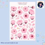 Cute Sakura Petals Sticker Sheet For Laptops Tumblers, Journal EC-1303