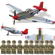 Vintage P51D Mustang Fighter Plane Propeller B24 Bomber Military Assembly Blocks Toy for Boys And Gi