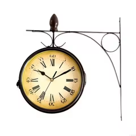 European-style Double-sided Wall Clock for Creative Clocks Monochrom