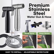 (SG SELLER)Premium Stainless Steel Bathroom Bidet Spray With 1.5m Hose And Wall Mount Holder