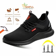 SOFLL Breathable Men's Safety Shoes ,Steel Toe Anti-smash Caterpillar Protective Work Shoes