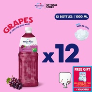 Mogu Mogu Grape Nata de Coco Juice Drink 1000ml x 12 bottles