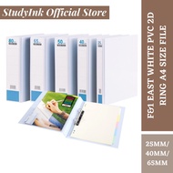 F&1 EAST WHITE PVC 2D RING A4 SIZE FILE HOLDER 25MM/ 40MM/ 65MM [PER PCS]